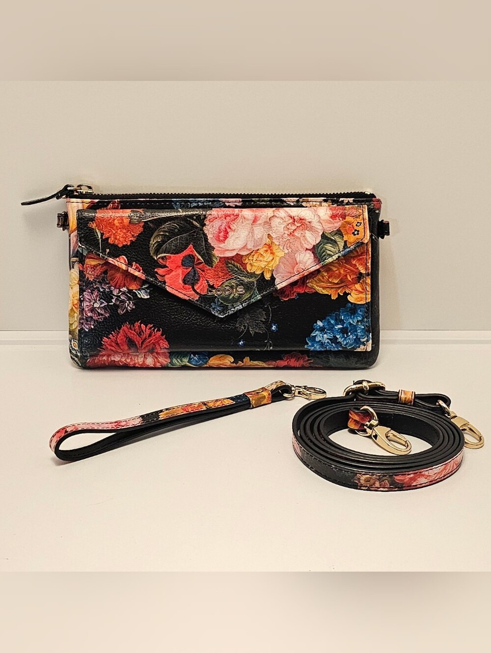 Lodis Floral Wallet / Clutch / Shoulder Purse / Wristlet / Crossbody